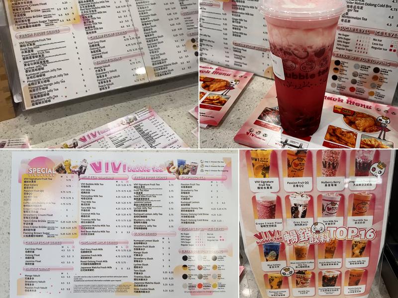 VIVI Bubble Tea Menu