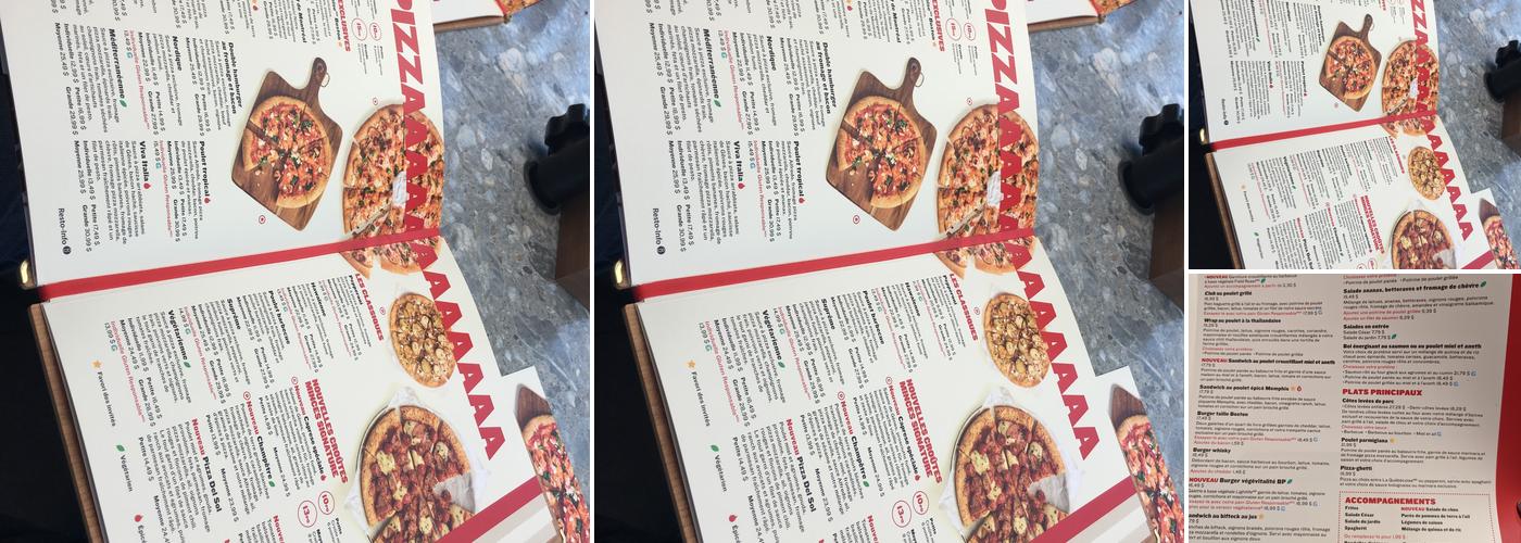 Boston Pizza Menu
