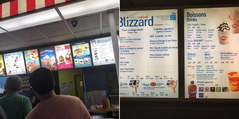 Dairy Queen Menu
