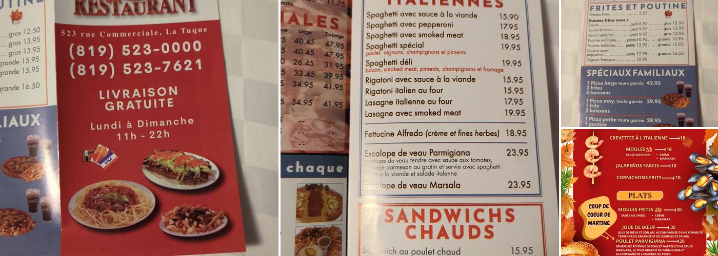 La Tuque Déli Menu