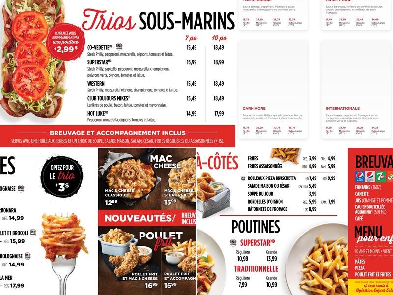 Toujours Mikes Menu