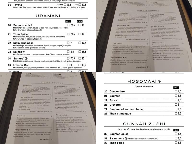 Sushibox Menu