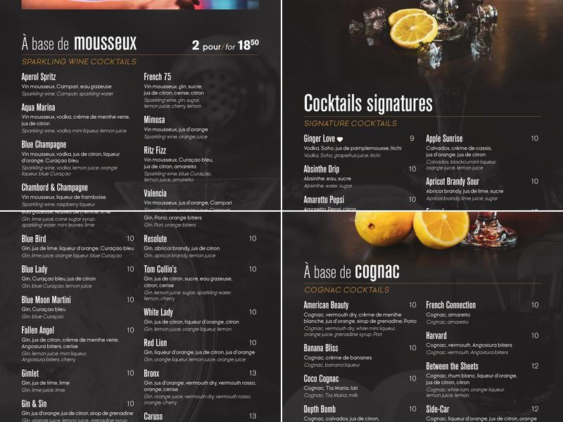 Ginger Resto-Bar Menu