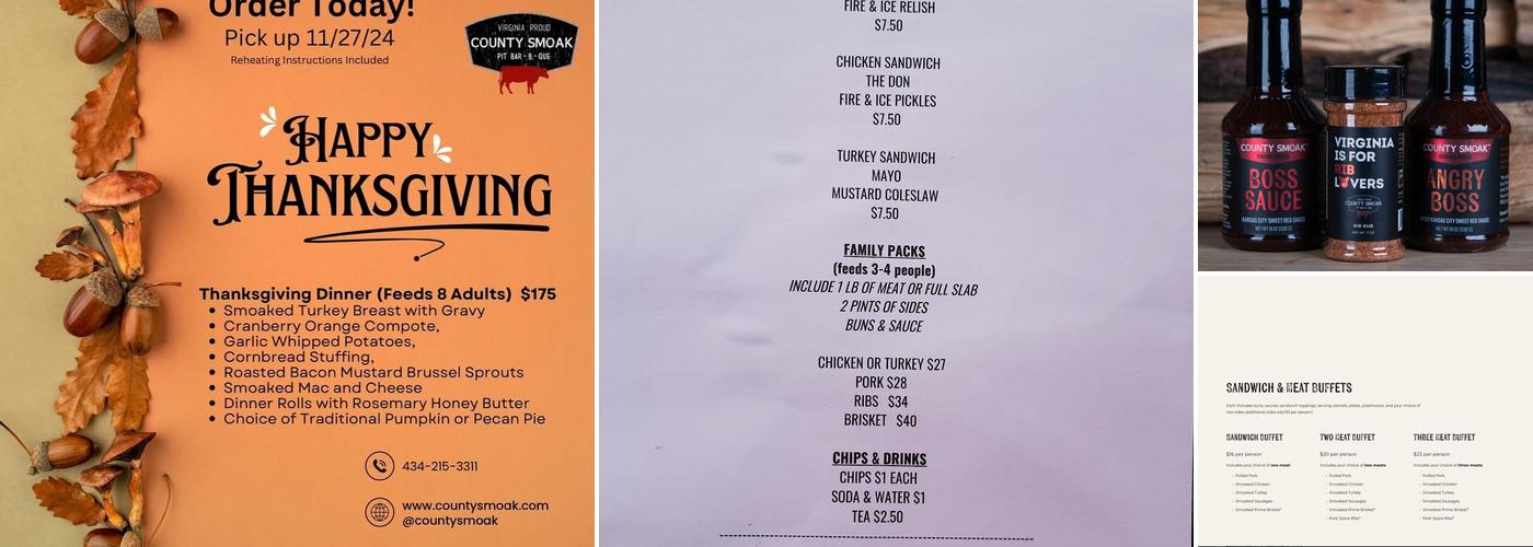 County Smoak Menu