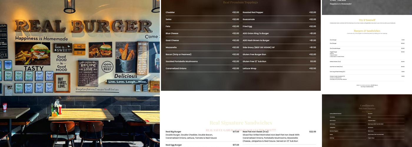 Real Burger Menu