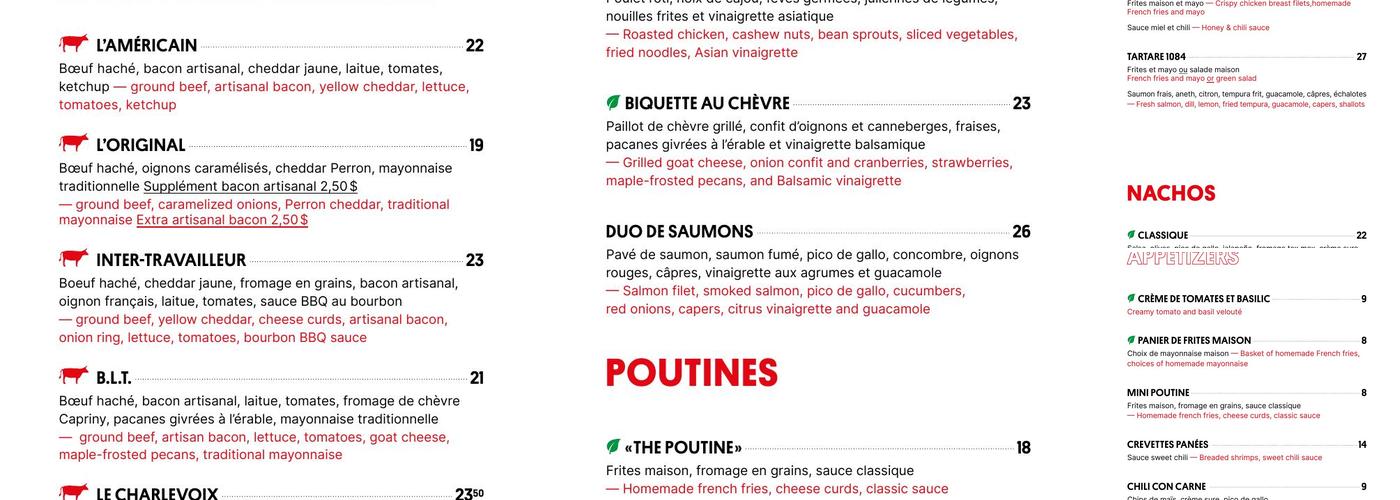 Les Trois Garçons Menu