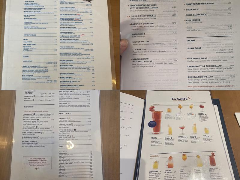 Cochon Dingue Champlain Menu