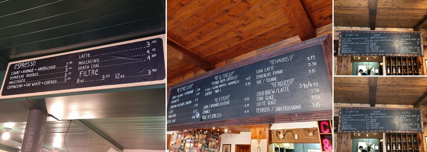 Cantook Micro Torréfaction Menu