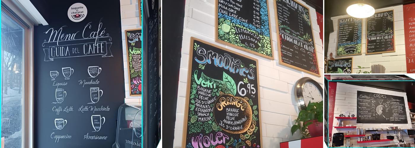 Baguette & Chocolat Menu