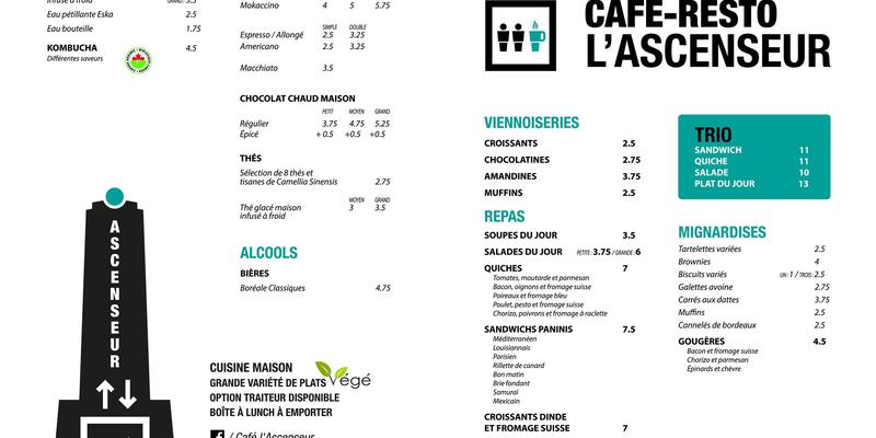 L'Ascenseur (Ascenseur du Faubourg) Menu