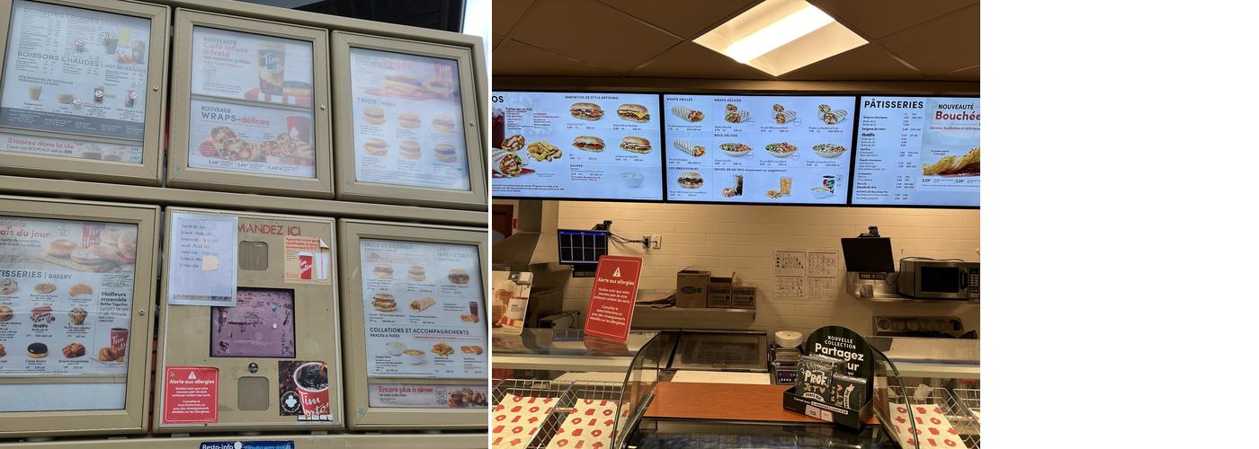 Tim Hortons Menu