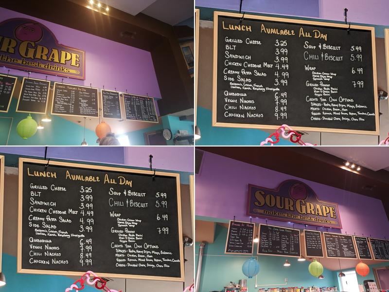 Sour Grape Menu