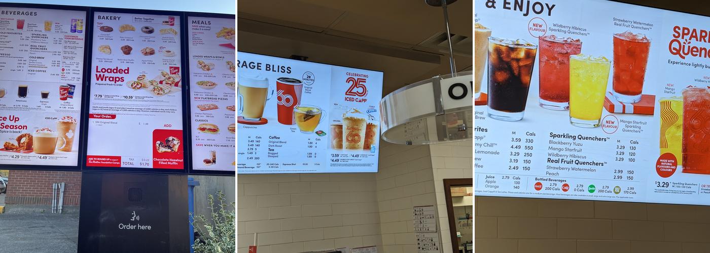 Tim Hortons Menu