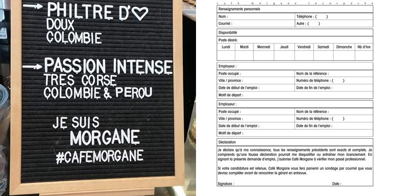 Café Morgane Menu