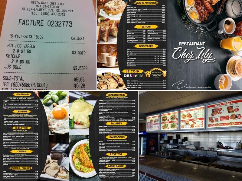 Restaurant Chez Lily Menu