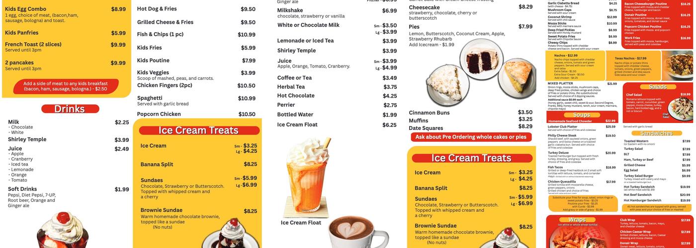 Patterson's Menu
