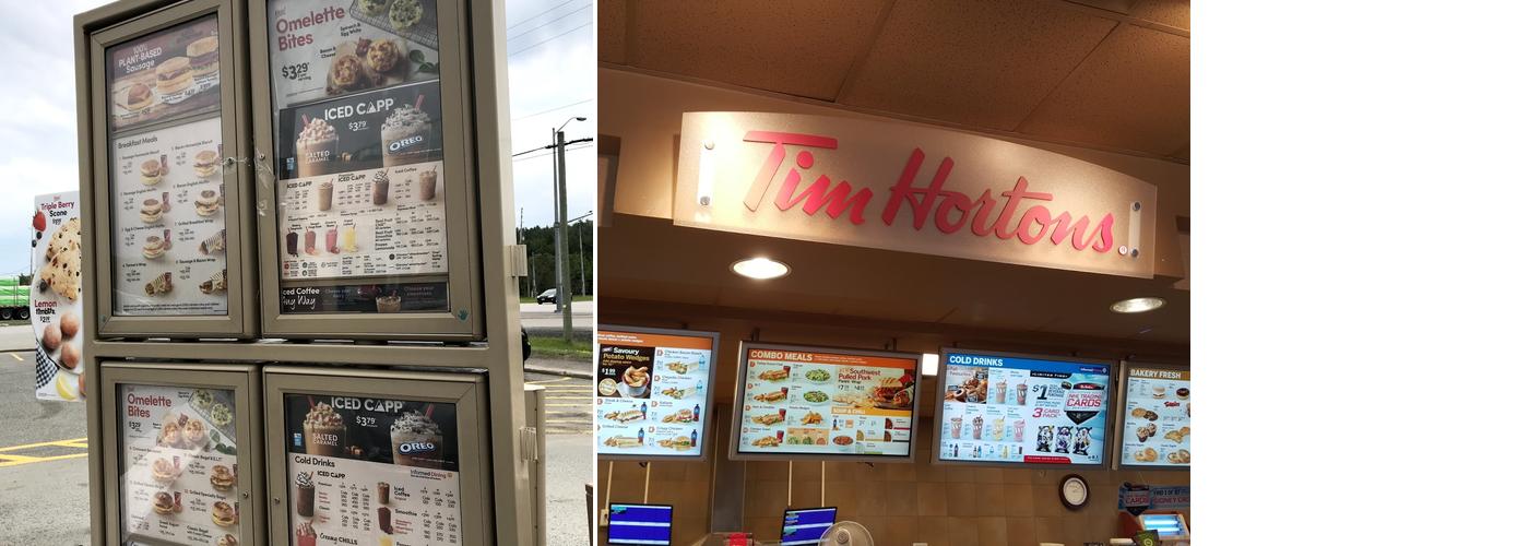 Tim Hortons Menu