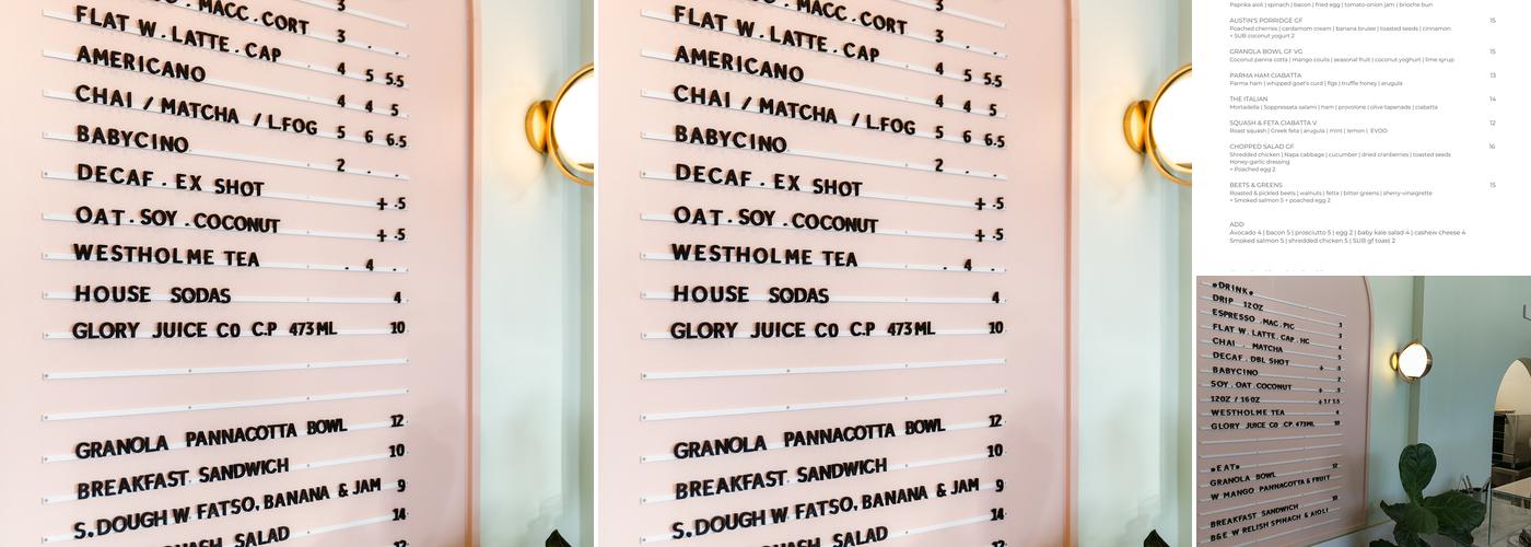 Bear & Joey Cafe Menu