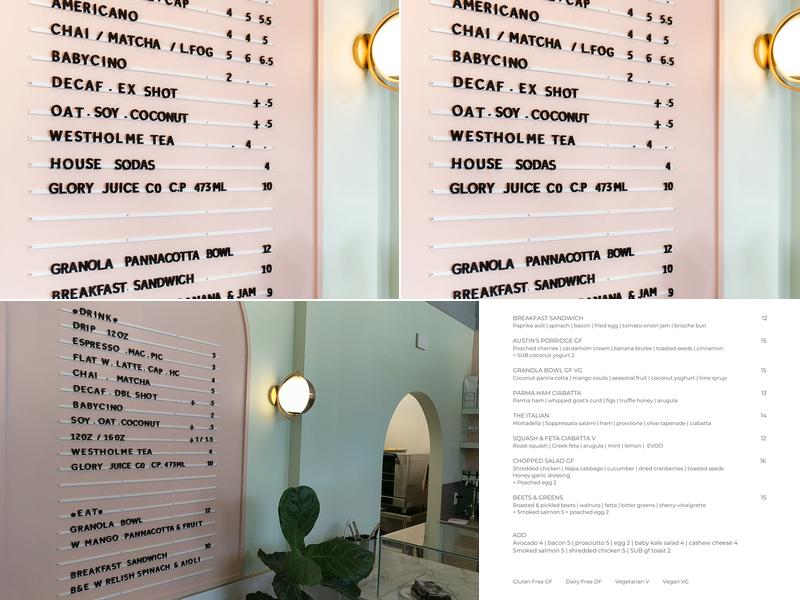 Bear & Joey Cafe Menu