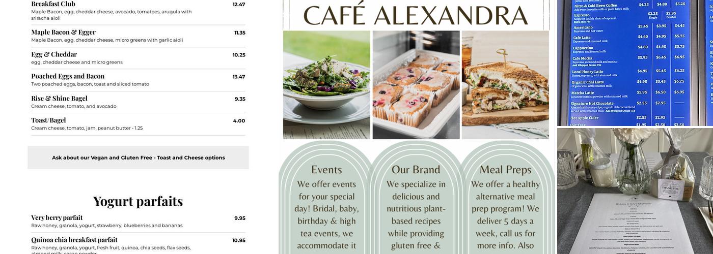 Cafe Alexandra Menu