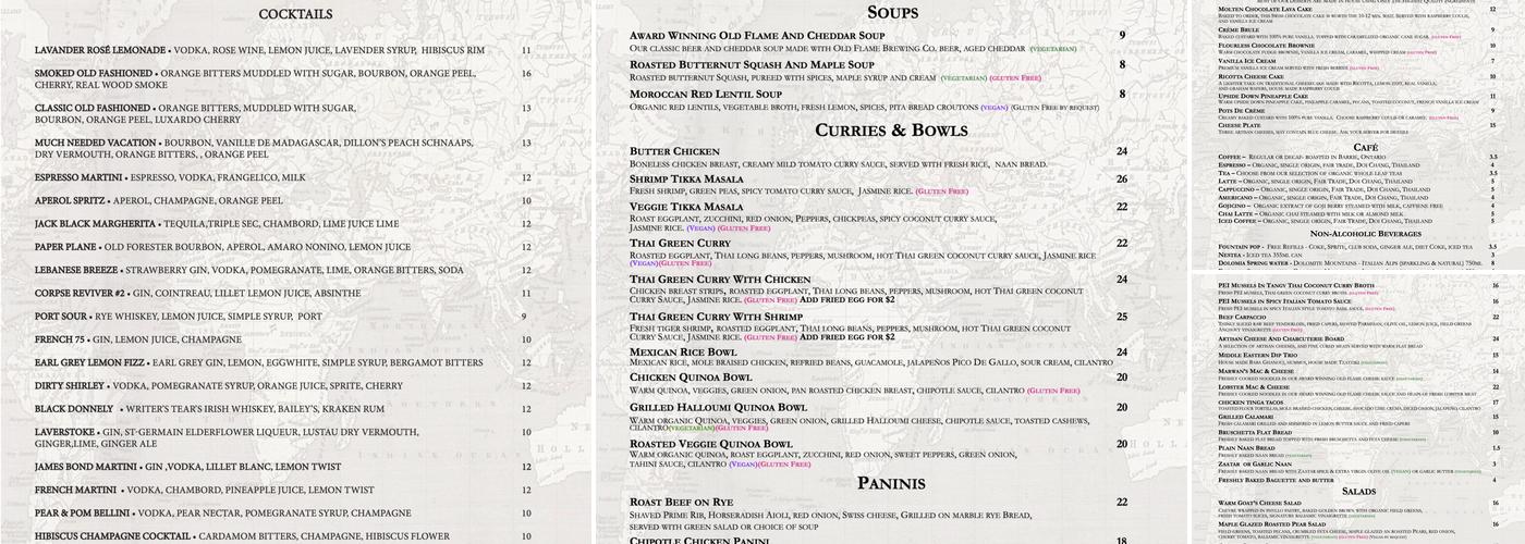 Marwan's Global Bistro Menu