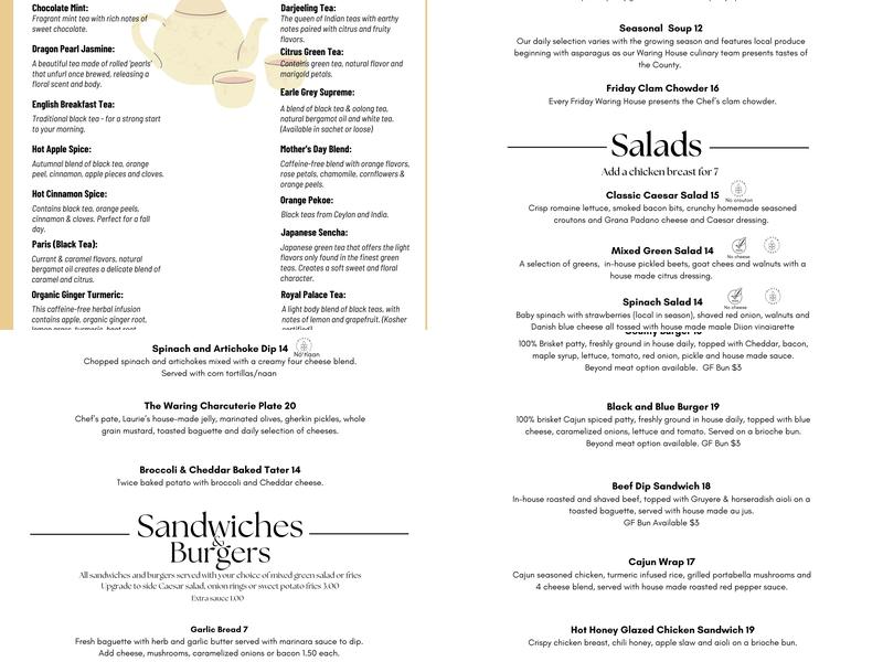 The Barley Room Pub Menu
