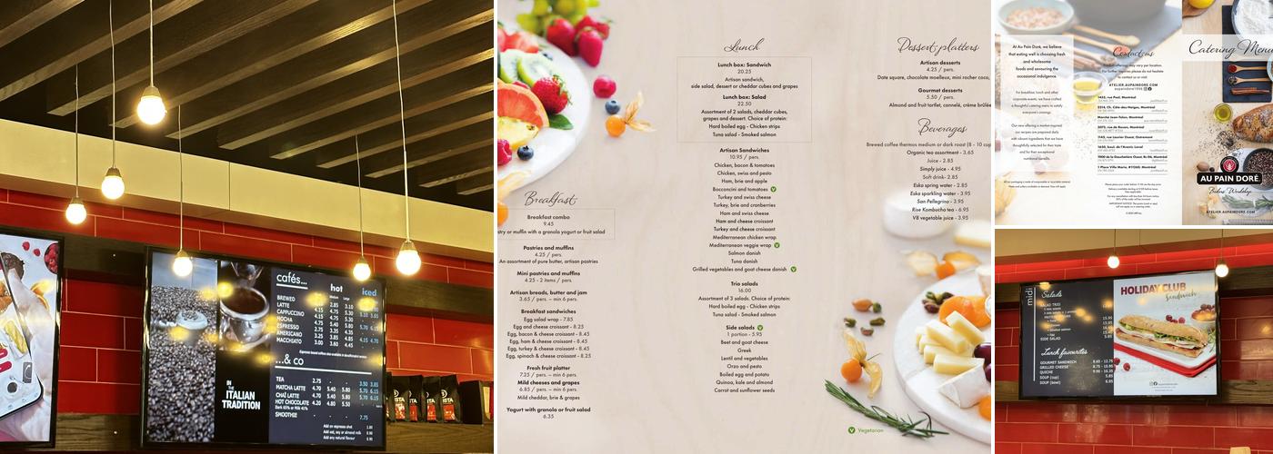 Au Pain Doré Bakery Menu