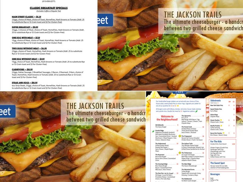 Main Street Cafe Menu