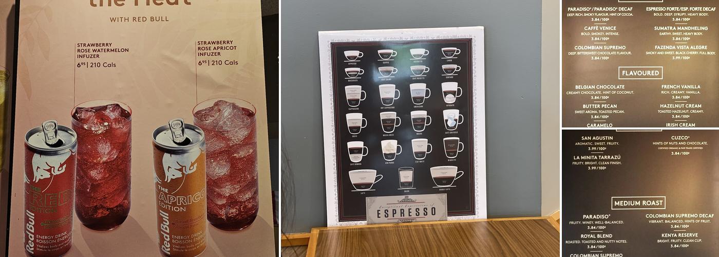 Second Cup Café Menu