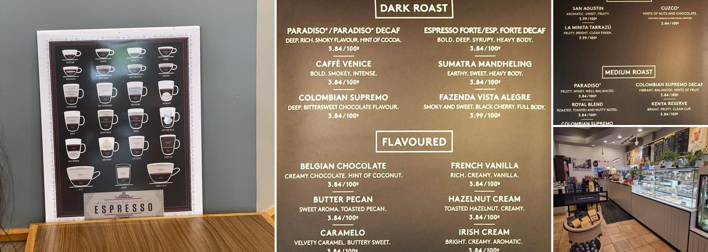 Second Cup Café Menu