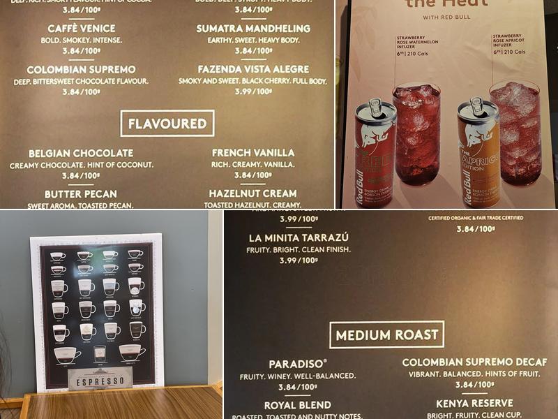 Second Cup Café Menu