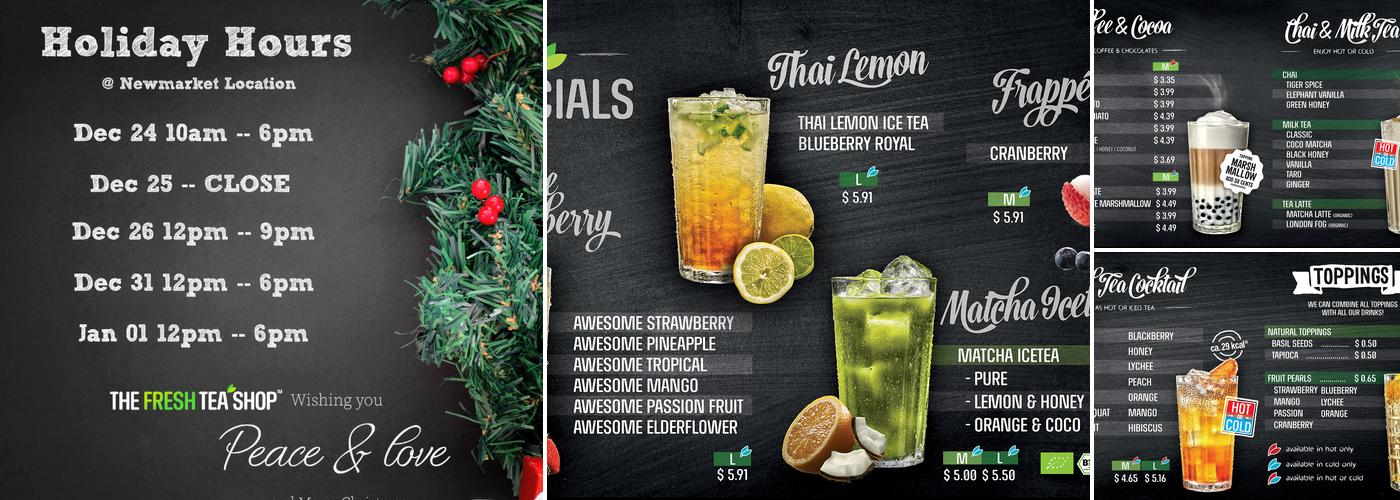 The Fresh Tea Shop Menu