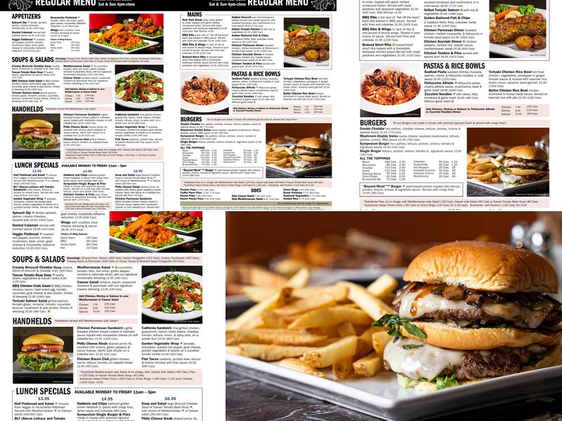 Symposium Cafe Restaurant Aurora Menu