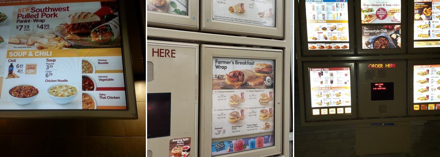 Tim Hortons Menu