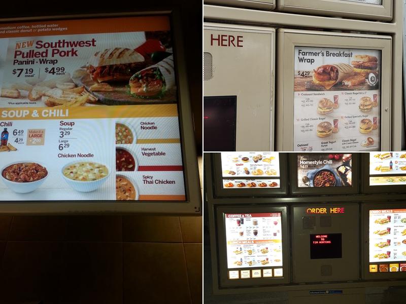 Tim Hortons Menu