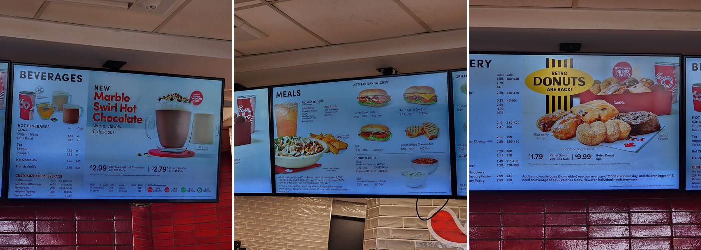 Tim Hortons Menu