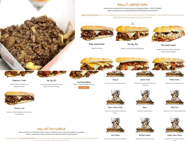 Philthy Philly's Aurora Menu