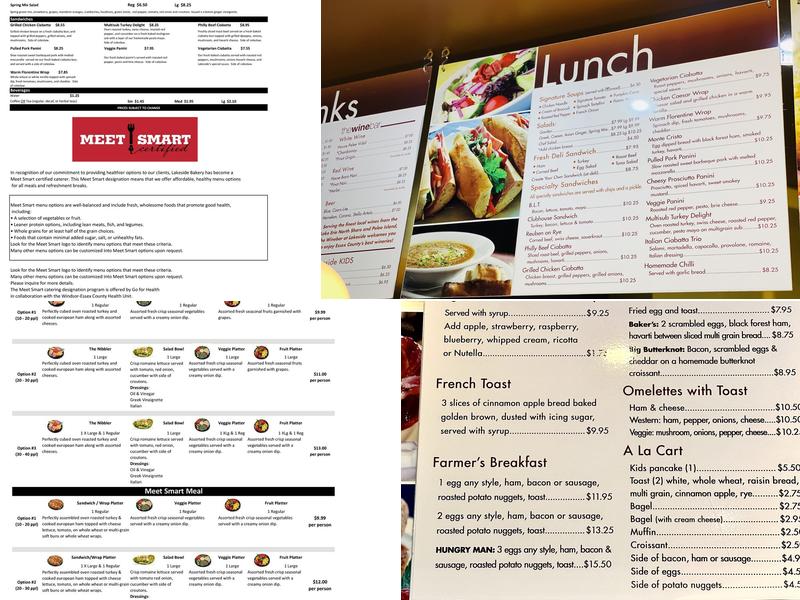 Lakeside Bakery Deli Cafe Menu