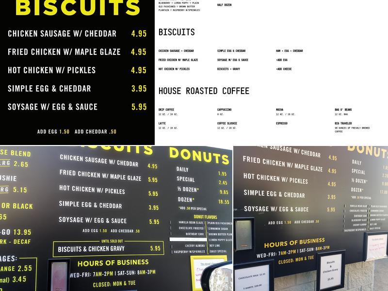 Yellow Light Coffee and Donuts Menu