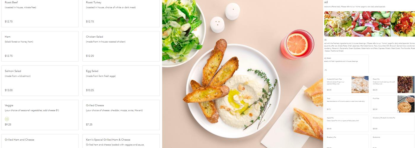 Kerri's Cafe and Bakery Inc. Menu