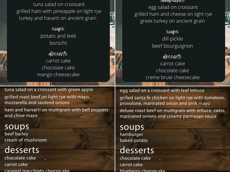 Higher Grounds Cafe Menu