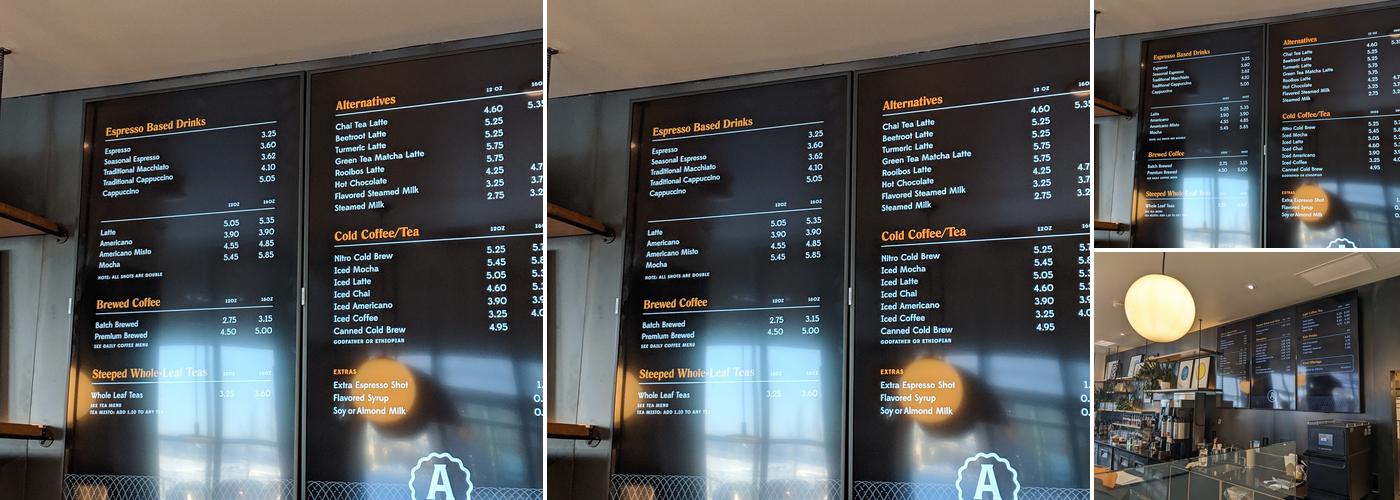 Analog Coffee Menu