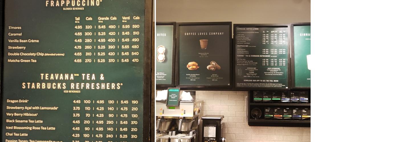 Starbucks Menu