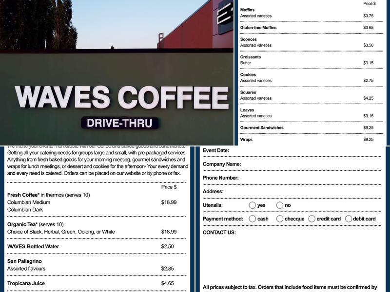 Waves Coffee House- Hampton Landing Menu