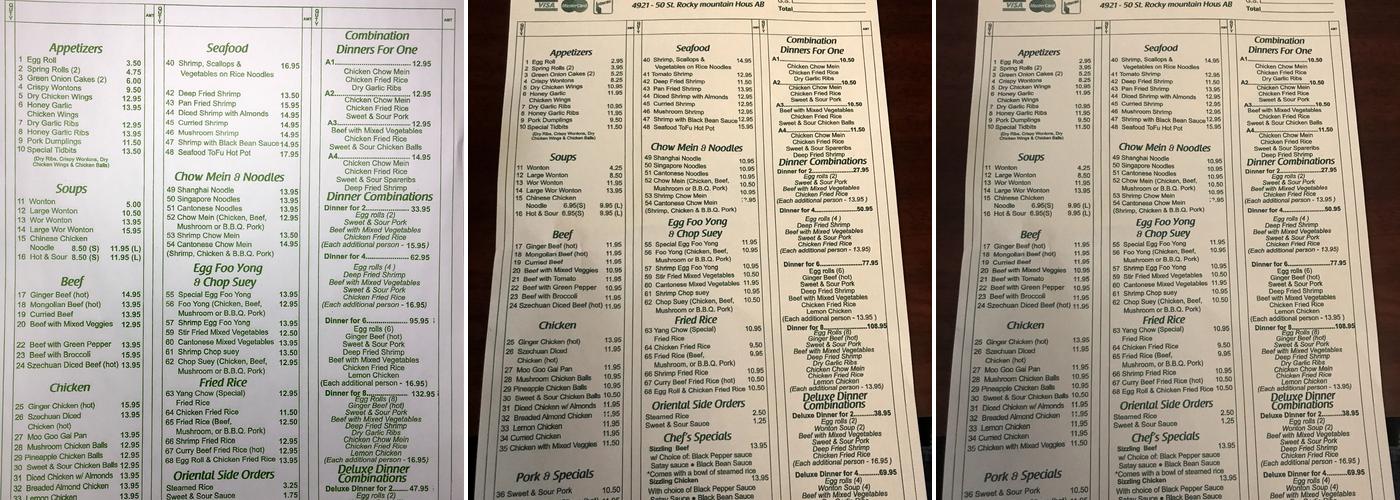 Ritz Cafe Menu