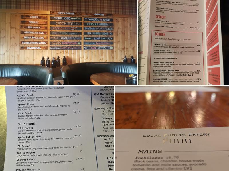 LOCAL Public Eatery Sherwood Park Menu