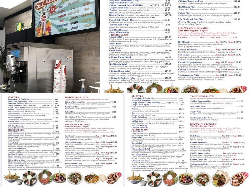 The Mediterranean Grill -Taber Menu