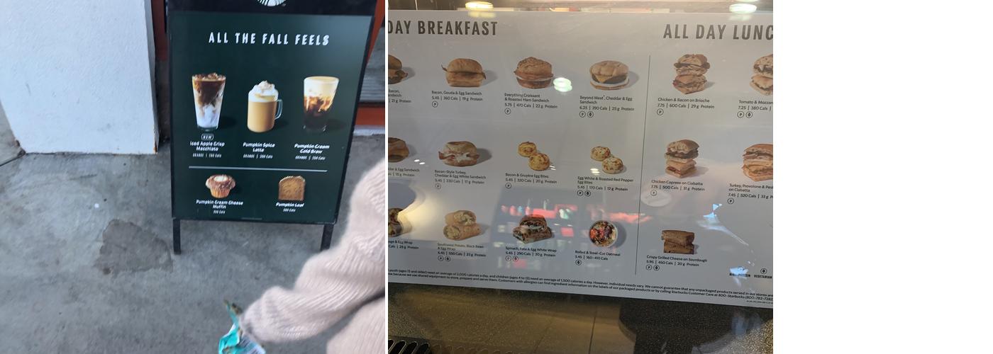 Starbucks Menu