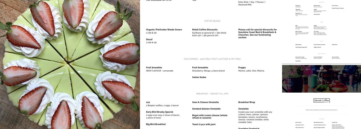 Strait Coffee Ltd Menu