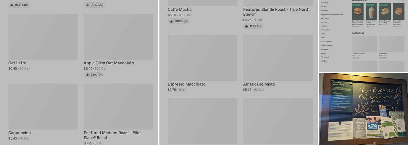 Starbucks Menu